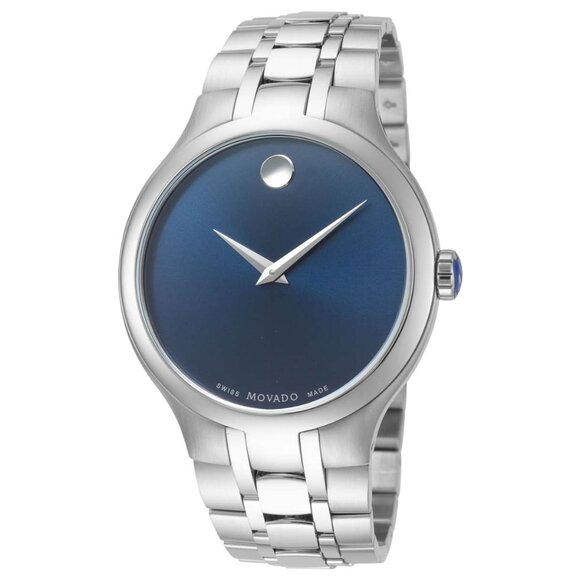 Movado 0606369 Silver Stainless Steel Blue Dial Men's Watch